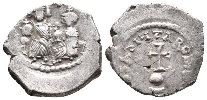 HERACLIUS with HERACLIUS CONSTANTINE (610-641). Hexagram.
.
Condition: Very Fine...