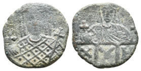 CONSTANTINE VI and IRENE (780-797). Follis. 
.
Condition: Fine.
Weight: 2.53 g.
Diameter: 18.7 mm
