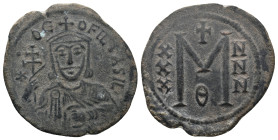 THEOPHILUS (829-842). Follis.
.
Condition: Very Fine.
Weight: 7.10 g.
Diameter: 29 mm