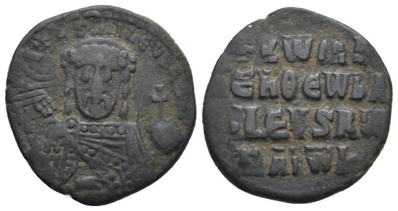 CONSTANTINE VII PORPHYROGENITUS with ROMANUS I (913-959). Follis.
.
Condition: V...