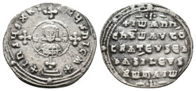 JOHN I ZIMISCES (969-976). Miliaresion.
.
Condition: Very Fine.
Weight: 3.05 g.
Diameter: 22.5 mm
