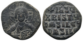 ANONYMOUS FOLLES. Class A2. Attributed to Basil II & Constantine VIII (976-1025). Follis. 
.
Condition: Very Fine.
Weight: 6.74 g.
Diameter: 24.7 mm