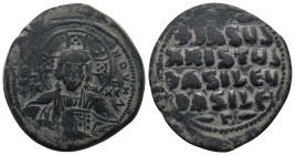 ANONYMOUS FOLLES. Class A2. Attributed to Basil II & Constantine VIII (976-1025). Follis. 
.
Condition: Very Fine.
Weight: 15.75 g.
Diameter: 32.1 mm