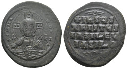 ANONYMOUS FOLLES. Class A2. Attributed to Basil II & Constantine VIII (976-1025). Follis. 
.
Condition: Very Fine.
Weight: 14.15 g.
Diameter: 31.2 mm