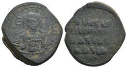 ANONYMOUS FOLLES. Class A2. Attributed to Basil II & Constantine VIII (976-1025). Follis. 
.
Condition: Fine.
Weight: 9.72 g.
Diameter: 28.6 mm