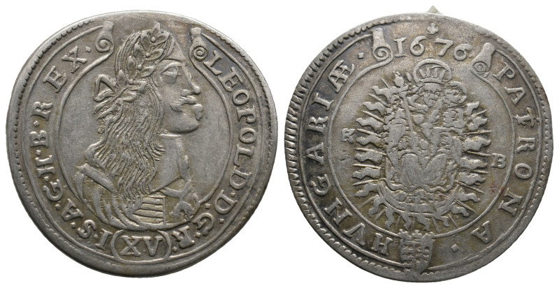 AUSTRIA. Holy Roman Empire. Habsburg. Leopold I (Emperor, 1658-1705). 15 Kreuzer...