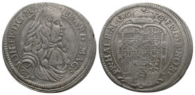 GERMANY. Brandenburg. Johann Friedrich (1667-1686). 
.
Condition: Very Fine.
Weight: 5.09 g.
Diameter: 30.3 mm.