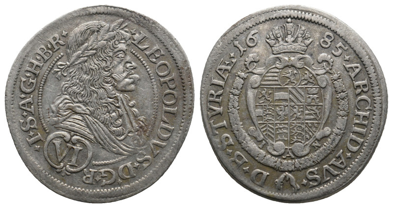 AUSTRIA. Holy Roman Empire. Habsburg. Leopold I (Emperor, 1658-1705). 6 Kreuzer ...