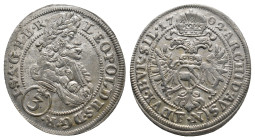 HOLY ROMAN EMPIRE. Leopold I (1657-1705). 3 Kreuzer. 
.
Condition: Very Fine.
Weight: 1.72 g.
Diameter: 21.7 mm