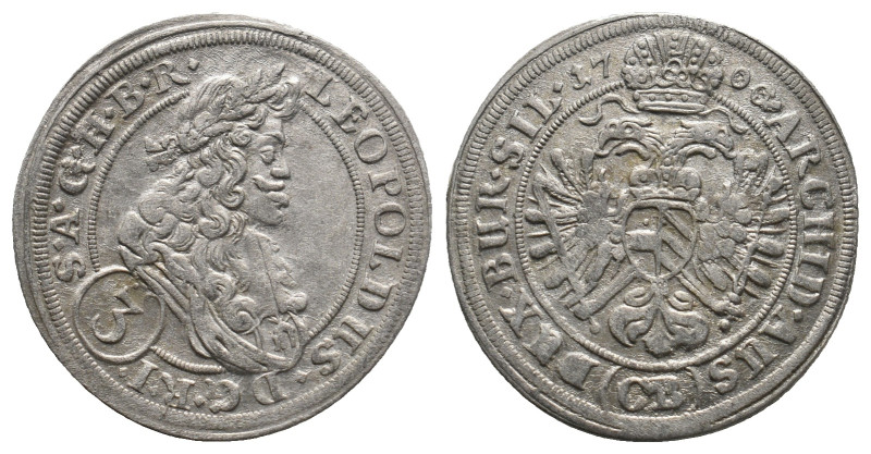 HOLY ROMAN EMPIRE. Leopold I (1657-1705). 3 Kreuzer. 
.
Condition: Very Fine.
We...