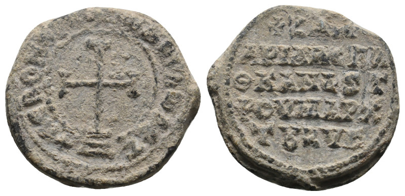 BYZANTINE LEAD SEALS. Uncertain.
.
Condition: Very Fine.
Weight: 8.99 g.
Diamete...