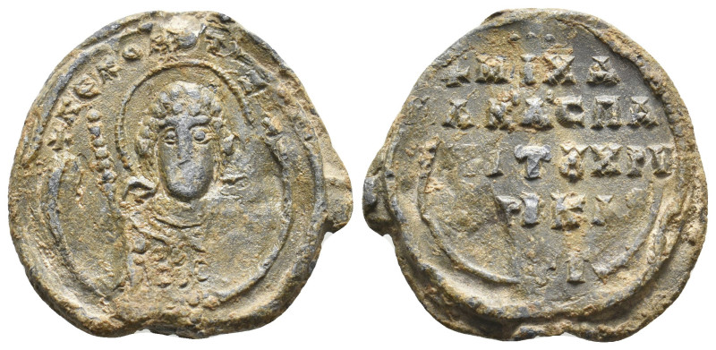 BYZANTINE LEAD SEALS. Uncertain.
.
Condition: Very Fine.
Weight: 10.55 g.
Diamet...