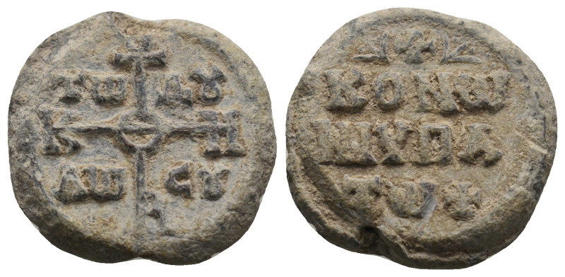 BYZANTINE LEAD SEALS. Uncertain.
.
Condition: Very Fine.
Weight: 13.01 g.
Diamet...