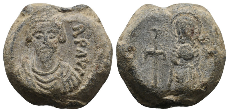 BYZANTINE LEAD SEALS. Phocas (Emperor, 602-610). 
.
Condition: Very Fine.
Weight...