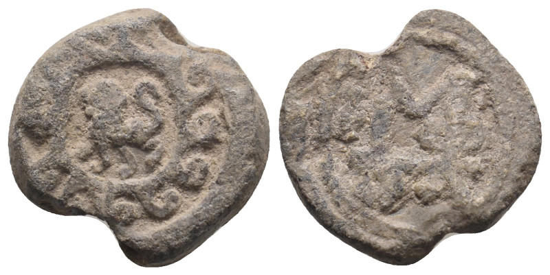 BYZANTINE LEAD SEALS. Uncertain.
.
Condition: Fine.
Weight: 8.80 g.
Diameter: 20...