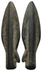 GREEK BRONZE ARROWHEAD.(CIRCA 3RD-1ST BC).
.
Condition: Very Fine.
Weight: 6.20 g.
Diameter: 37.4 mm