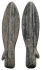 GREEK BRONZE ARROWHEAD.(CIRCA 3RD-1ST BC).
.
Condition: Very Fine.
Weight: 5.87 g.
Diameter: 41.7 mm