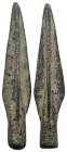 GREEK BRONZE ARROWHEAD.(CIRCA 3RD-1ST BC).
.
Condition: Very Fine.
Weight: 3.89 g.
Diameter: 44.5 mm