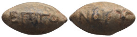 PB GREEK SLING BULLET. (c. 4th–1st centuries BC).
.
Condition: Very Fine.
Weight: 35.71 g.
Diameter: 33.7 mm