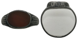 Roman Silver and Stone Ring.
.
Condition: Very Fine.
Weight: 3.76 g.
Diameter: -