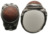 Roman Silver and Stone Ring.
.
Condition: Very Fine.
Weight: 5.48 g.
Diameter: -