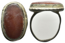 Roman Silver and Stone Ring.
.
Condition: Very Fine.
Weight: 8.29 g.
Diameter: -