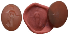 Greek-Roman Ring stone 2nd-3rd Century.
.
Condition: Very Fine.
Weight: 1.45 g.
Diameter: 18 mm.