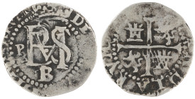 Moneda virreinal. Felipe II. ½ Real. Circa 1578. B/L (Ballesteros). Potosí. Ag. 1,68 g. Cal-142. MBC+. Acuñación muy cuidada, redonda. Salida: 120