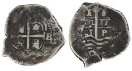 Moneda virreinal. Felipe IV. 1 Real. 1661. E (Antonio de Ergueta). Potosí. Ag. 4,56 g. Cal-763. MBC-. Fecha y marca de ceca visibles. Salida: 20