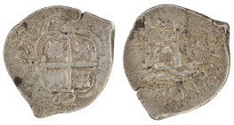 Moneda virreinal. Felipe IV. 1 Real. 1662. E (Antonio de Ergueta). Potosí. Ag. 2,94 g. Cal-764. MBC-. Doble fecha. Salida: 40