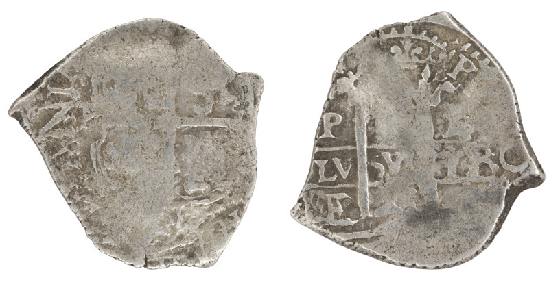 Moneda virreinal. Felipe IV o Carlos II. 1 Real. Fecha no visible. E (Antonio de...