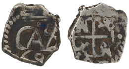 Moneda virreinal. Carlos II. ½ Real. 169?. Fecha parcialmente visible. Potosí. Ag. 1,22 g. Tipo 37. MBC-. Salida: 10