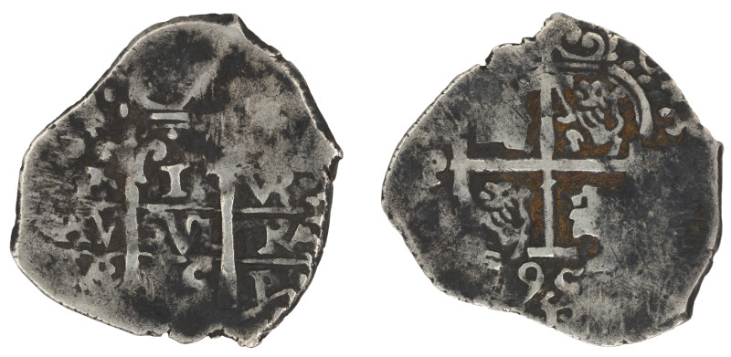 Moneda virreinal. Carlos II. 1 Real. 1695. VR (Pedro de Villar). Potosí. Ag. 3,0...