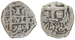 Moneda virreinal. Fernando VI. 1 Real. 1749. q (Luis Aldave de Quintanilla). Potosí. Ag. 3,40 g. Cal-213. MBC. Doble fecha. Salida: 60