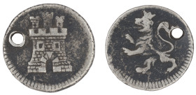 Moneda virreinal. Carlos IV. ¼ Real. 1788-1808. -. Potosí. Anv: Castillo de tipo moderno. // Rev: León hacia la izquierda. Anepígrafa. Ag. 0,75 gr.. C...