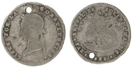 Moneda Republicana. Bolivia. ½ Sol. 1856. P. La Paz. Anv: Busto del Libertador Simón Bolívar mirando hacia la izquierda; BOLIVAR / LIBRE POR LA / CONS...