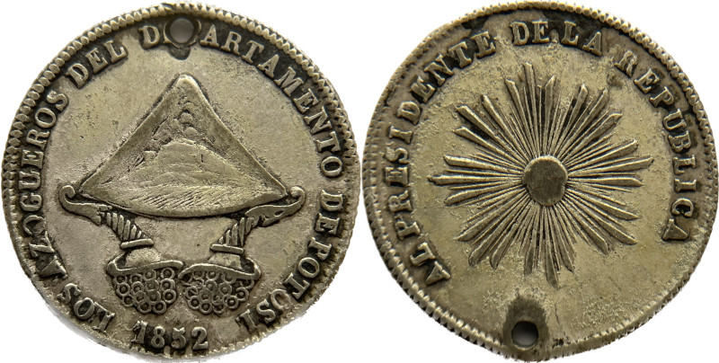 Medalla. Bolivia. Medalla. 1852. POTOSI. Anv: AL PRESIDENTE DE LA REPUBLICA; Sol...