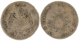 Medalla. Bolivia. Medalla-Módulo de 1/10 Boliviano. 1865. POTOSI. Anv: Colmena, alrededor EN GRATITUD DEL PUEBLO // Rev: AL EJERCITO LEAL DE DICIEMBRE...