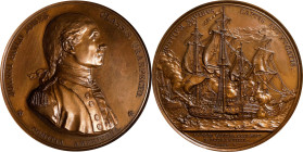 "1779" (1880-1901) Captain John Paul Jones / Bonhomme Richard vs. Serapis Naval Medal. Paris Mint Restrike. By Augustin Dupre. Adams-Bentley 8, Betts-...