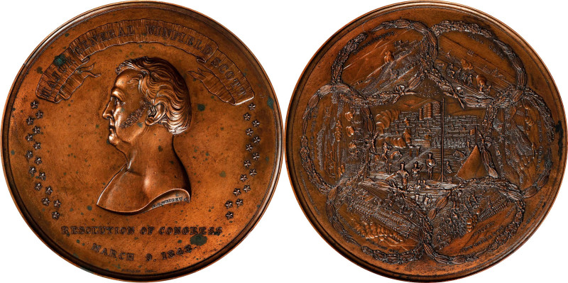 "1848" Major General Winfield Scott / Mexican-American War Medal. Julian MI-26. ...