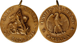 Undated World War II Saint George of England / United We Stand America Medal. By Mario Korbel and Paul Manship. Bronze. Choice Mint State.
38.2 mm. P...