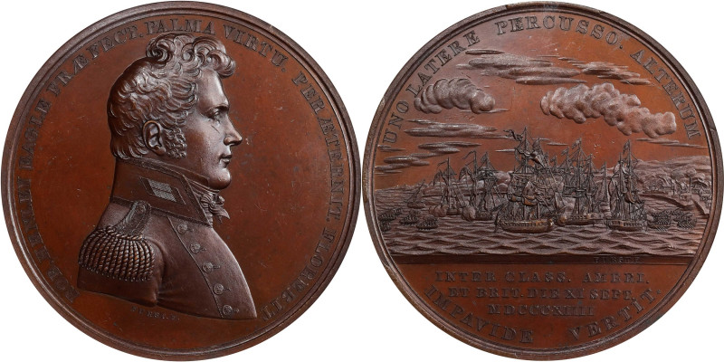 "1814" Lieutenant Robert Henley / Battle of Lake Champlain Naval Medal. Julian N...