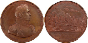 "1813" (1869-1880s) Master Commandant Oliver H. Perry / Battle of Lake Erie Naval Medal. Julian NA-17. Bronze. Specimen-63 (PCGS).
65 mm. Struck from...
