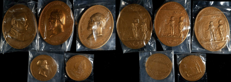 Lot of (5) U.S. Mint Indian Peace and Peace Medals. 20th Century Restrike. Yello...
