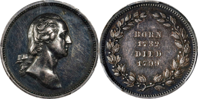 "1799" (ca. 1862) U.S. Mint Born and Died Medalet. Paquet AP Obverse - Second Wr...