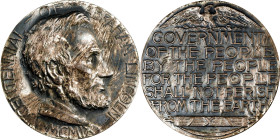 1909 Abraham Lincoln Birth Centennial Medal. By Bela Lyon Pratt. Cunningham 11-440Cs, King-313. Silvered Copper. Mint State.
51 mm.

Estimate: $200