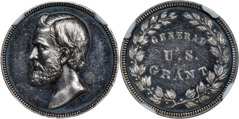 Undated General Ulysses S. Grant Medalet. By Anthony C. Paquet. Julian-Unlisted....