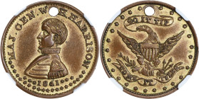 1841 William Henry Harrison Campaign Medal. DeWitt-WHH 1840-28, HT-811. Gilt Copper. AU-58 (NGC).
26 mm.

Estimate: $200
