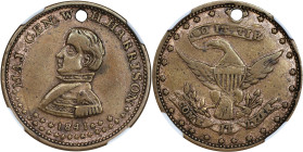 1841 William Henry Harrison Campaign Medal. DeWitt-WHH 1840-34. Brass. EF-40 (NGC).
25.5 mm. Pierced for suspension.

Estimate: $100