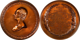 "1850" Henry Clay Memorial Medal. Electrotype. Julian PE-7. Joined and Filled Copper Shells. Mint State, Harshly Cleaned.
90 mm.

Estimate: $100